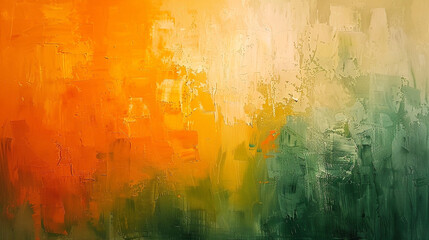abstract orange and green large painting