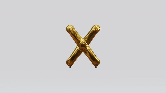 Gold Balloon Letter 3d animation rotation X