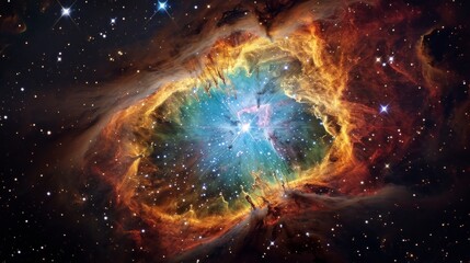 real photo of a nebula with real colors in its highest quality in the universe full of stars in high quality and resolution