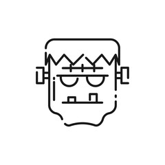 Frankenstein Line Icon - Halloween Elements Icon Vector Illustration.