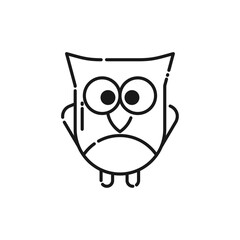 Owl Line Icon - Halloween Elements Icon Vector Illustration.