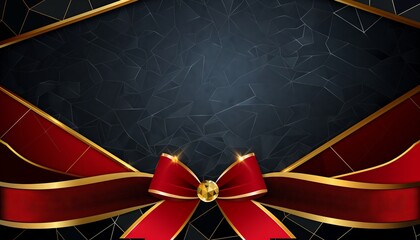 Luxury red background vector with golden lines for elegant design