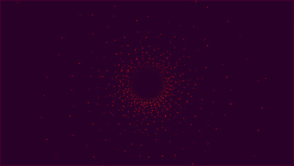 Abstract background with red lights dots and lines tunnel pattern design black background texture