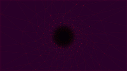 Abstract black background with red lights dots tunnel pattern design black background texture