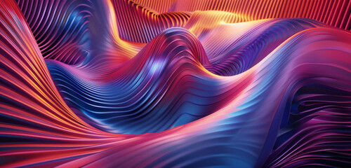 Dynamic hues dance across a pulsating 3D canvas