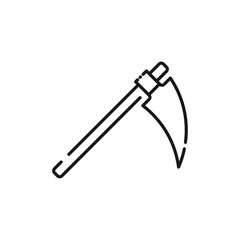 Death Scythe Line Icon - Halloween Elements Icon Vector Illustration.