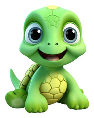 Fototapeta premium PNG Cute baby turtle background reptile cartoon animal.