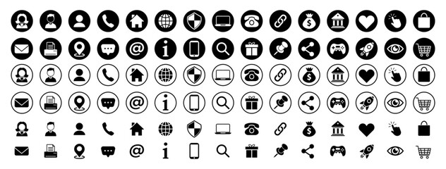 Set of Contact and web icons.Vector
