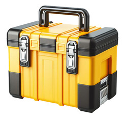 Yellow toolbox on a white and transparent background