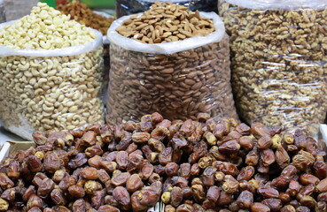 Dried fruits at a market stall - 786712922