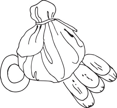 traditional juane, typical food of the Peruvian jungle, vectorized rice juane to color, create digital content, generate images for social networks, vectorized juane image