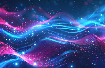 Future technology blue and purple background image with dynamic gradient of glowing elements