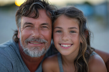 Happy White Dad and Child Bonding on Father's Day