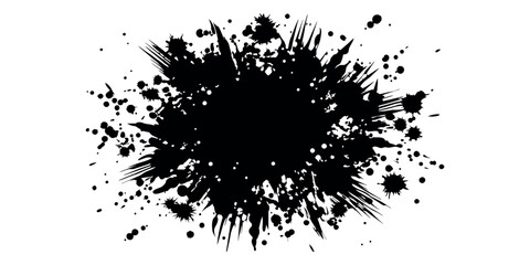Beautiful artistic texture of ink brush strokes, Isolated ink splashes and drops. Different handdrawn spray design, grunge splash 
