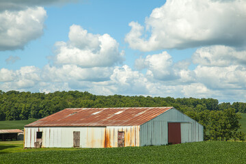 large rusty shed