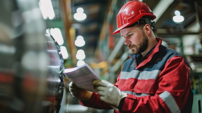 Welding inspector examining welds for quality assurance