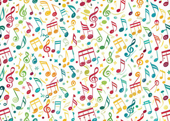 Fototapeta na wymiar Seamless pattern with musical notes. Vector illustration for your design