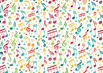 Seamless pattern with musical notes. Vector illustration for your design