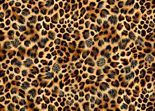 Leopard skin texture. Seamless pattern. Vector illustration
