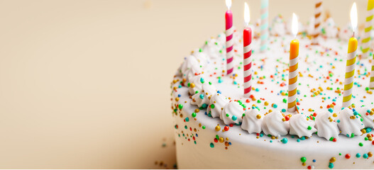 Fototapeta premium birthday cake celebration concepts backgrounds. 3d rendering