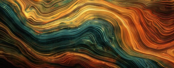 Marble colorful wallpaper. Blue green and orange marble pattern gradient texture. Abstract background
