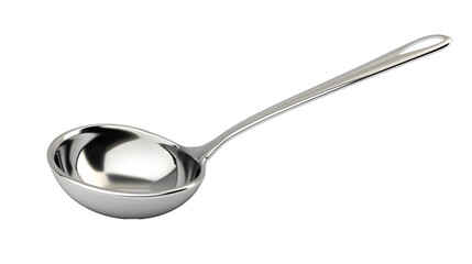 A polished stainless steel tablespoon perfect isolated on a white background.
