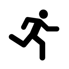 Man running icon. Pedestrian movement pictogram. Stylized running man.