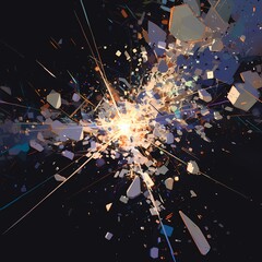 Mesmerizing Space Art with Powerful Explosion Effect for Stock Photos - obrazy, fototapety, plakaty