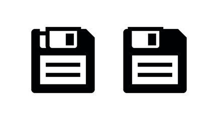 Floppy disk (diskette) icon. Symbol of conservation or information. Computer floppy disk (disk) for recording data.