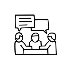Flat icon of conversation, meeting vector