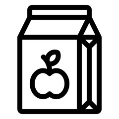 juice box outline icon and illustration