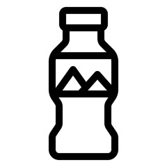 mineral water outline icon and illustration
