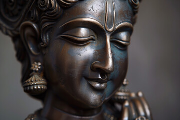 Fototapeta na wymiar Photo of a Statue of Krishna, Generative AI