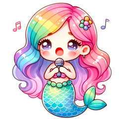 Colorful Rainbow Mermaid Characters Clipart Collection
, An enchanting collection of rainbow mermaid clipart, mermaids in vibrant hues, Under the sea watercolor clipart, Fantasy Mermaid