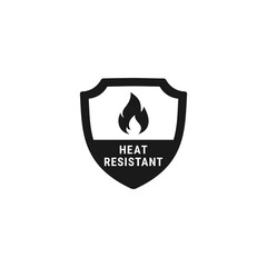 Heat resistant badge or Heat resistant label vector isolated. Best Heat resistant badge for product packaging design, print design, websites and more about Heat resistant product.