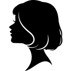woman face short hair style curly illustration for logo,decoration,poster,presentation,beauty products,etc
