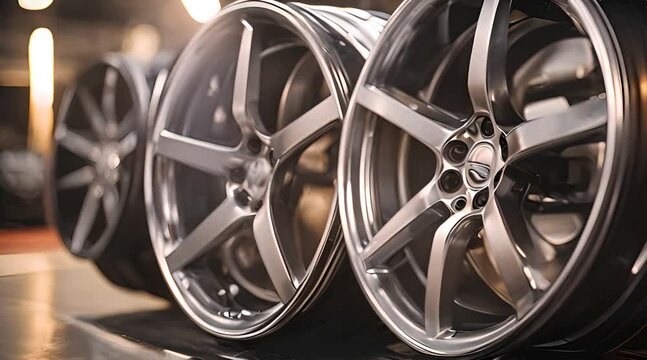 Alloy wheels alloy wheels or alloy wheels high performance car parts in car showrooms