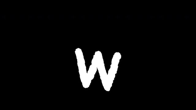 Wiggle small character "w", alpha channel, transparent background