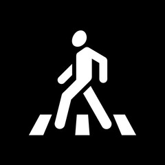 Pedestrian crossing (crosswalk) sign. Road sign, a man crosses the road. Walking man.