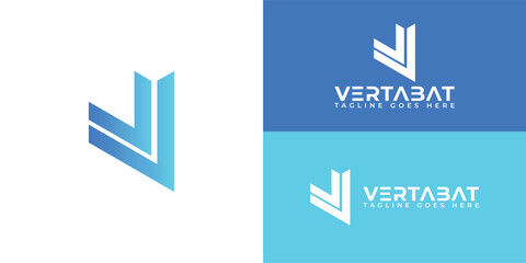 Abstract initial letter VA or AV logo in gradient blue color isolated on multiple background colors. The logo is suitable for software development company logo icons to design inspiration templates. - obrazy, fototapety, plakaty