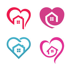 love home, home care, logo simple icon illustration