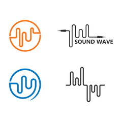 sign of Sound waves logo vector illustration