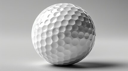 A golf ball isolated against a white background, with full depth of field and a clipping path provided.