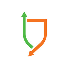 arrow shield logo vector icon simple illustration