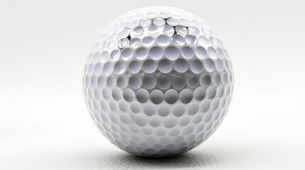 A golf ball isolated against a white background, with full depth of field and a clipping path provided.