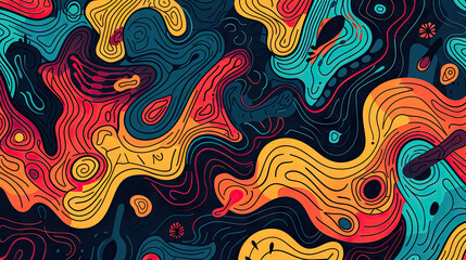 Doodled Delights Colorful Abstract Pattern 8K Download Happy Chaos Colorful Doodle Pattern