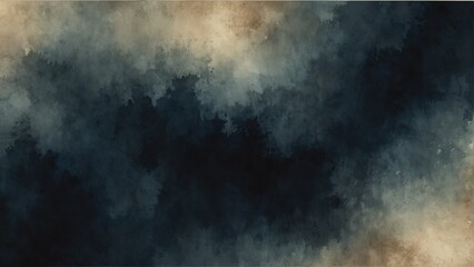 midnight blue sepia gradient watercolor on paper texture background from Generative AI - obrazy, fototapety, plakaty