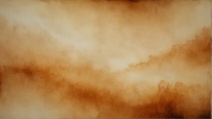 orange sepia gradient watercolor on paper texture background from Generative AI - obrazy, fototapety, plakaty