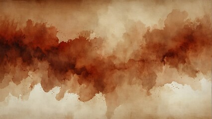 red sepia gradient watercolor on paper texture background from Generative AI - obrazy, fototapety, plakaty
