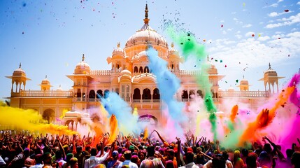 The rainbow of colors at Holi, the Festival of Colors in India, where joyous crowds gather to throw colored powder and celebrate spring's arrival.